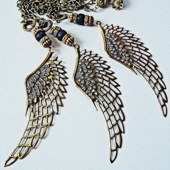 Hand Designed Angel Wing Necklace - Picture 1 of 3